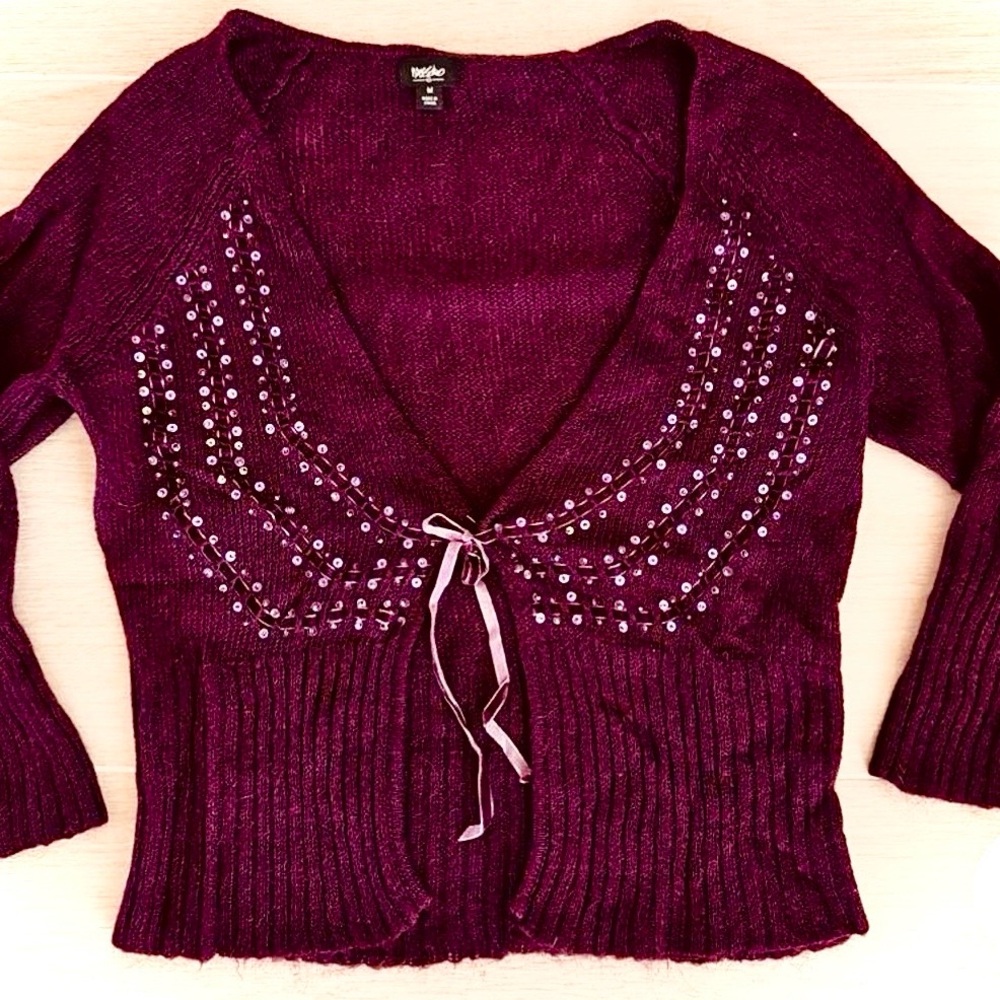 MOSSIMO *DEADSTOCK* Y2K Mohair Sweater w/Bow, Gorgeous & Feminine! Small, NWOT